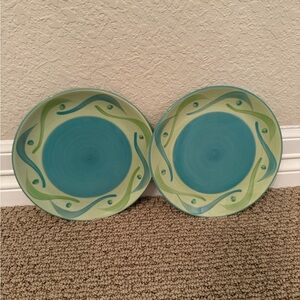 Green and Blue Dinner Plates